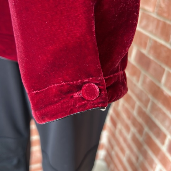 Alexandra Bartlett Maroon/Black Special Occasion Velvet Mandarin Jacket - Picture 7 of 12